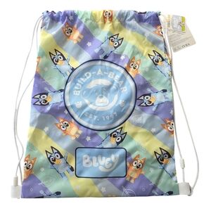 NWT Bluey Build-a-Bear Carrier/Drawstring Bag, Unisex, Purple/Blue/Yellow